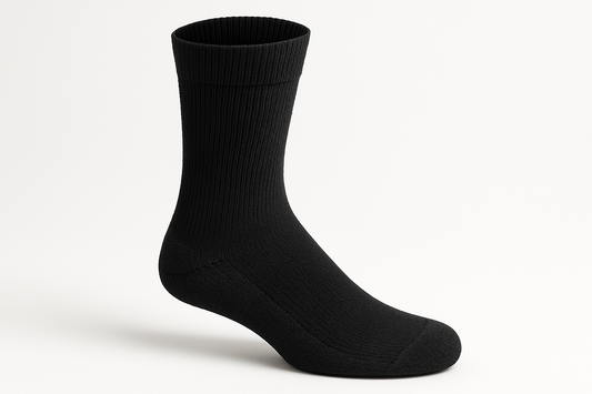 black diabetic crew sock