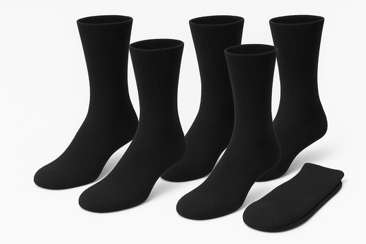 multiple black diabetic crew socks