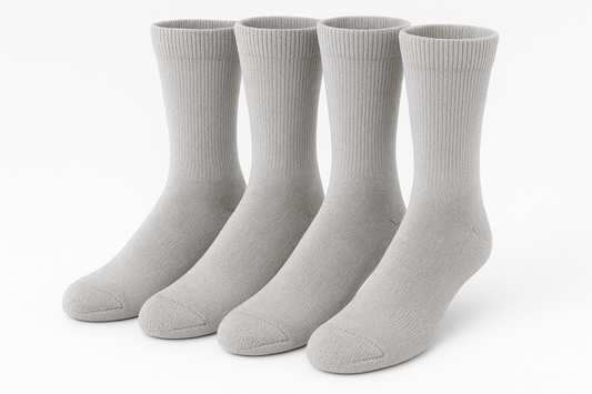 multiple gray diabetic crew socks